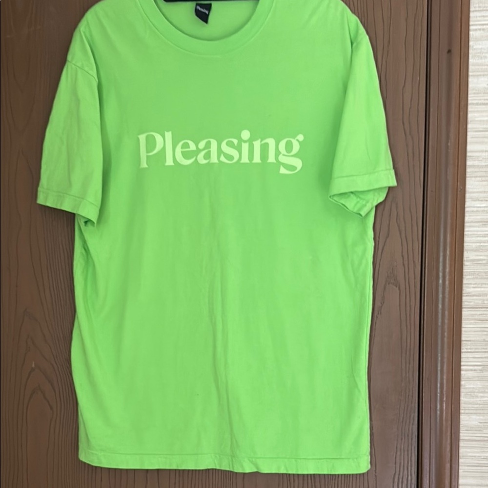 Pleasing by Harry Styles tee in vibrant green.  Size M